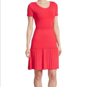 Ivanka Trump Coral Poitelle Pleated Dress